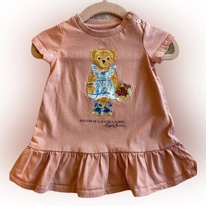Ralph Lauren baby girl Polo bear jersey dress 3M